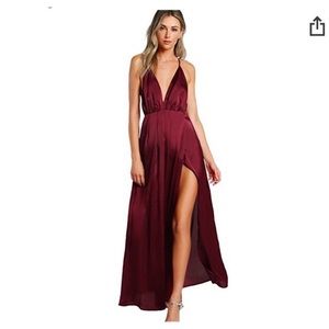 burgundy dress shein